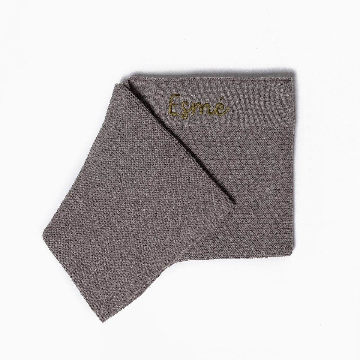 Personalised Olive Green Baby Blanket