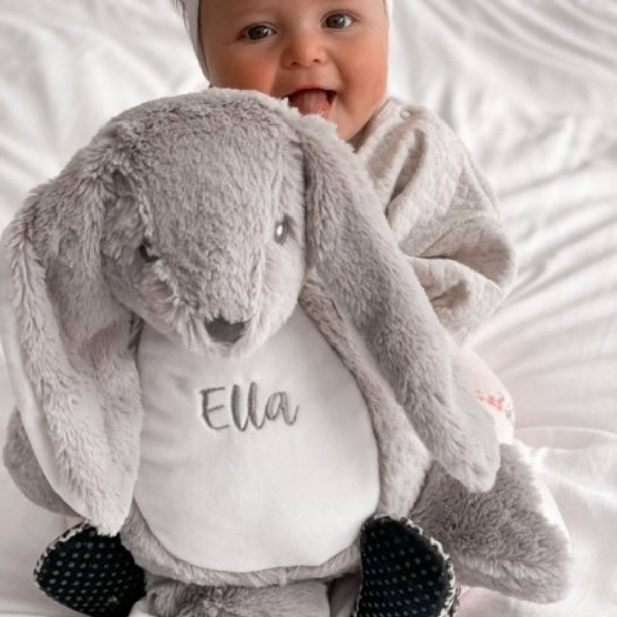 Ella with her Personalised Bunny