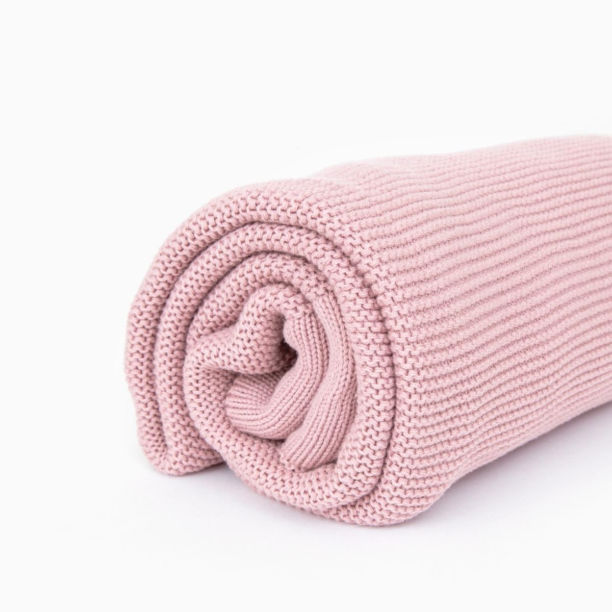 Blush Pink Personalised Knitted Blanket