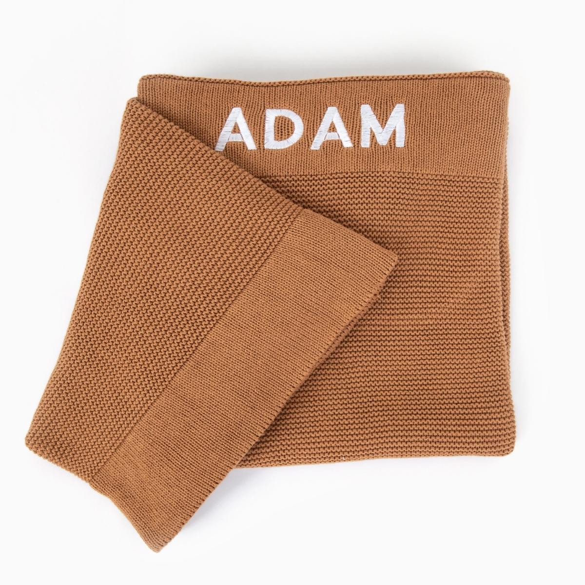 Brown Personalised Knitted Blanket