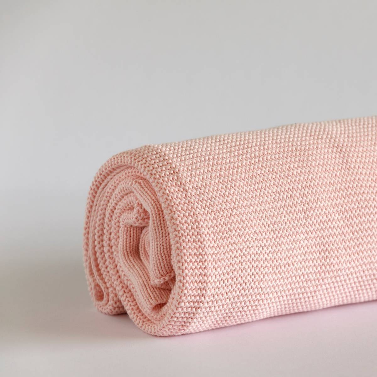 Personalised Knitted Baby Blanket - Baby Pink Knitted Baby Blanket Little Poppet Store 