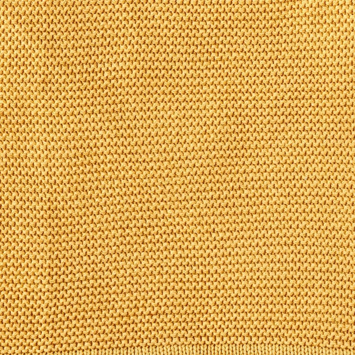 Personalised Knitted Baby Blanket - Mustard Knitted Baby Blanket Little Poppet Store 